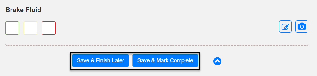 Save and complete inspection options