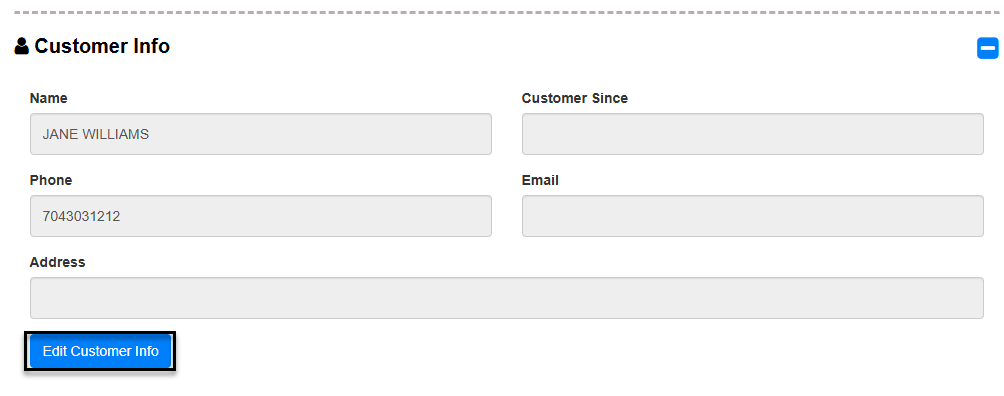 Edit Customer Info in DVI