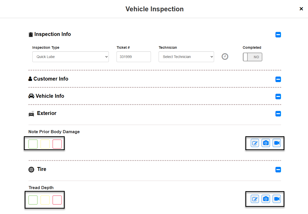 Video upload section in DVI